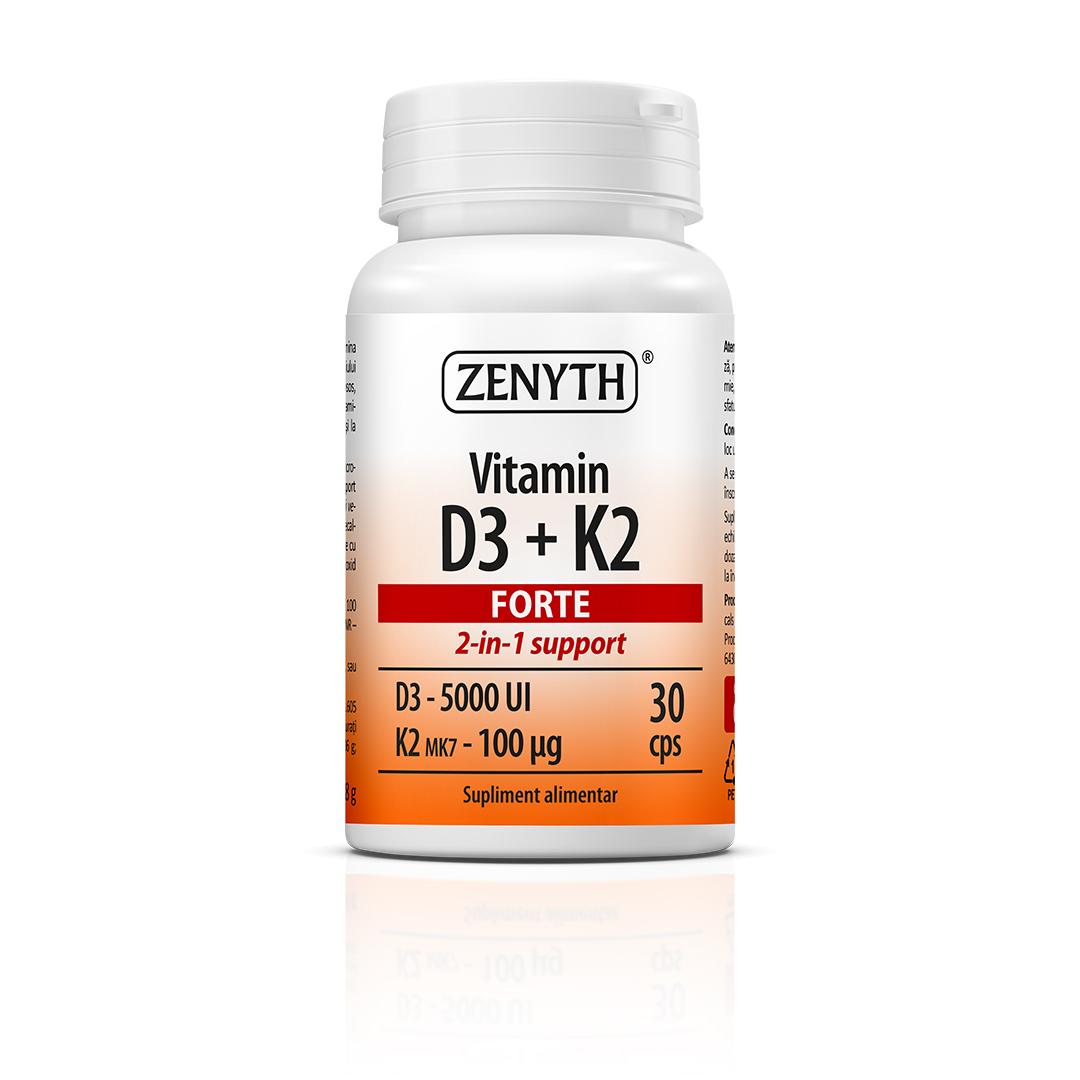 Vitamina D3+K2 forte, 30 capsule, Zenyth