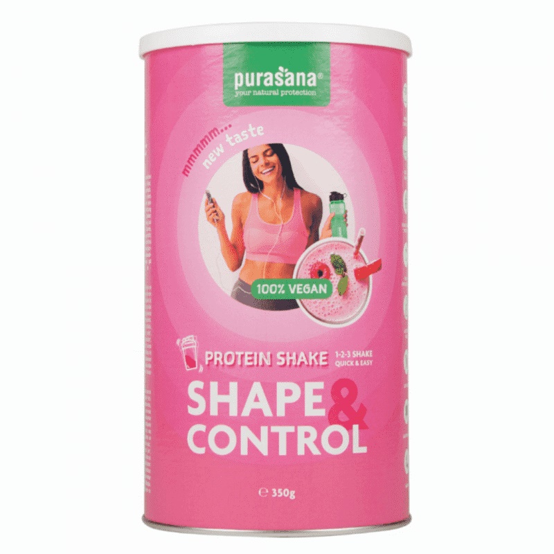 Shake proteic pentru slabit cu aroma de capsune, 350 g, Purasana