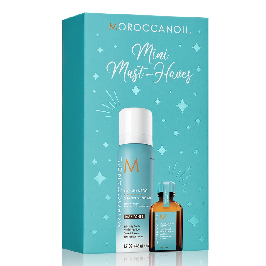 Set Mini Must Haves, Sampon uscat 65 ml si Tratament pentru par inchis la culoare 15 ml, Moroccanoil