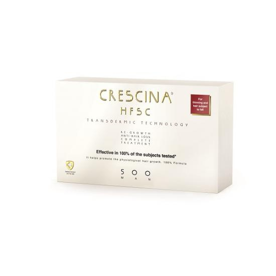 Tratament complet Crescina Transdemic HFSC 500 MAN, 10 + 10 fiole, Labo