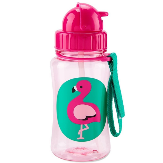 Sticla cu pai Zoo Flamingo,  390 ml, Skip Hop