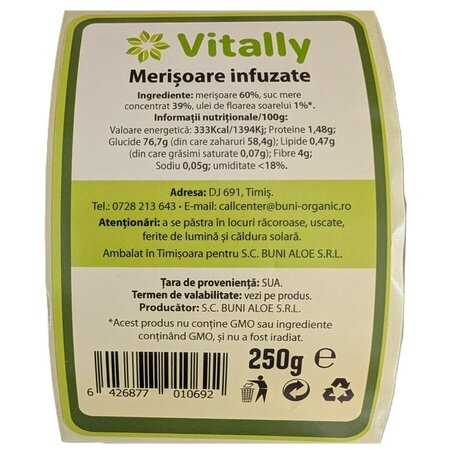 Merisoare infuzate, 250 g, Vitally 825683