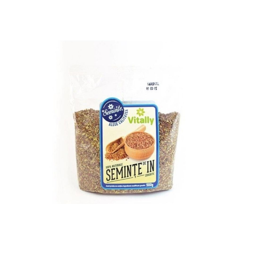 Seminte de in zdrobite, 500 gr, Vitally