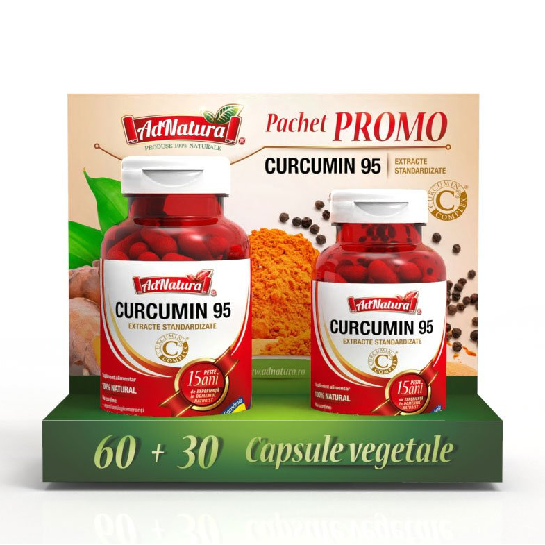 Pachet Curcumin 95, 60 + 30 capsule, ADNatura