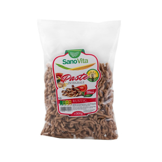 Paste integrale din grau rustic, 300 g, Sanovita