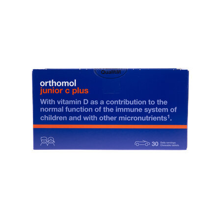 Junior C Plus cu aroma de fructe de padure, 30 tablete masticabile, Orthomol 616577