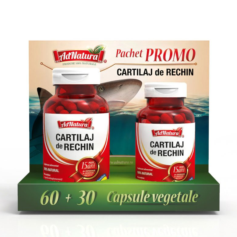 Pachet Cartilaj de Rechin, 60 + 30 capsule, ADNatura