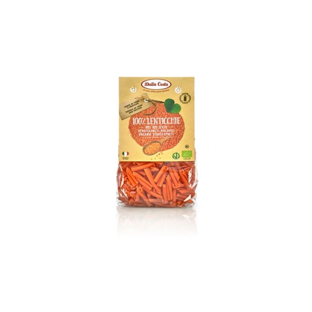 Paste Strozzapreti din linte rosie Bio fara gluten, 250 gr, Dalla Costa