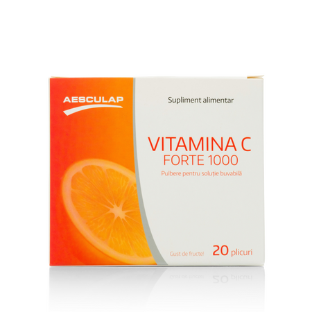 Vitamina C forte, 1000mg, 20 plicuri, Aesculap