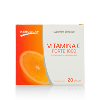 Vitamina C forte, 1000 mg, Fructe, 20 plicuri, Aesculap