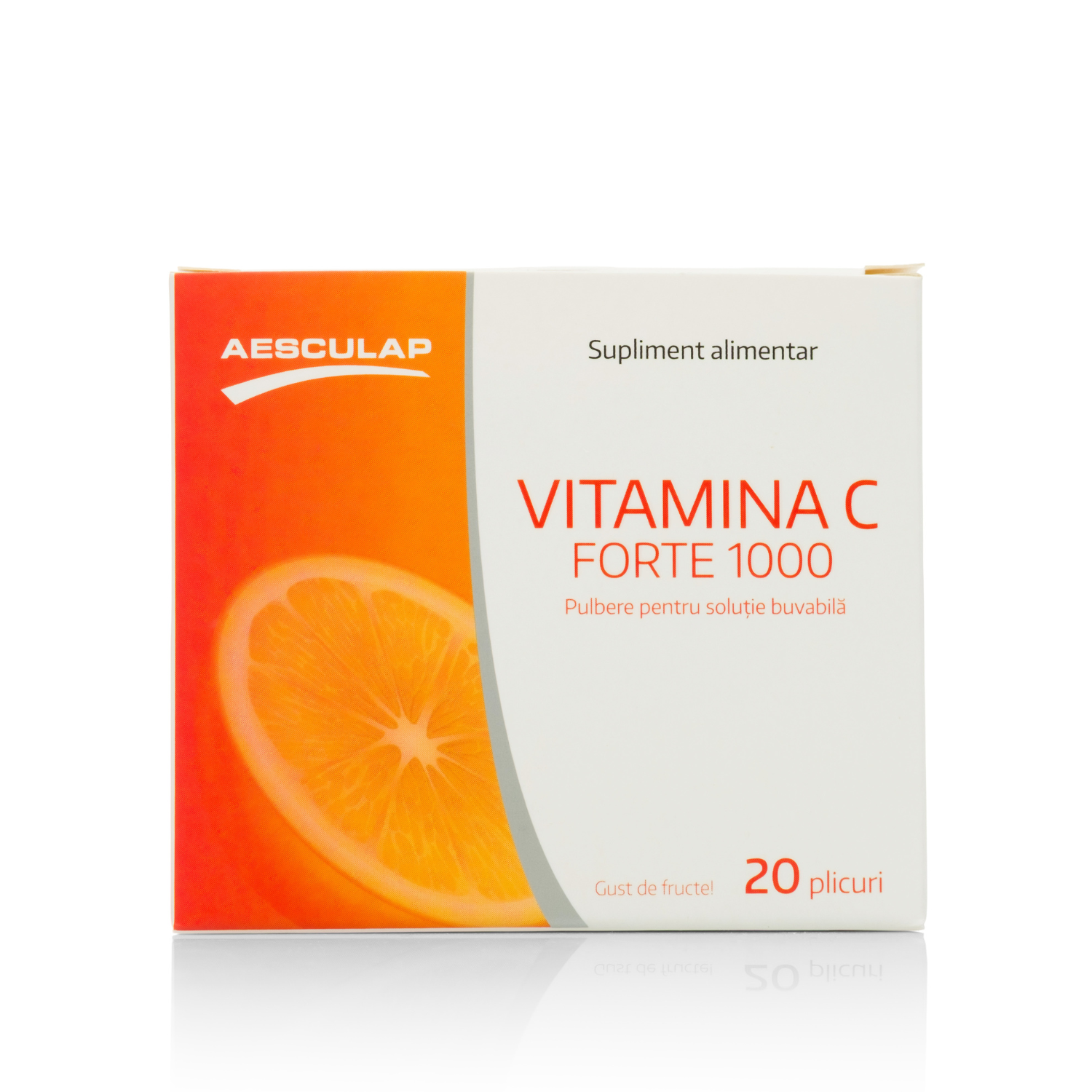Vitamina C forte, 1000 mg, Fructe, 20 plicuri, Aesculap
