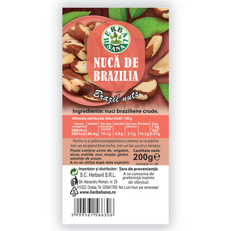 Nuca de Brazilia, 200 g, Herbal Sana 786790