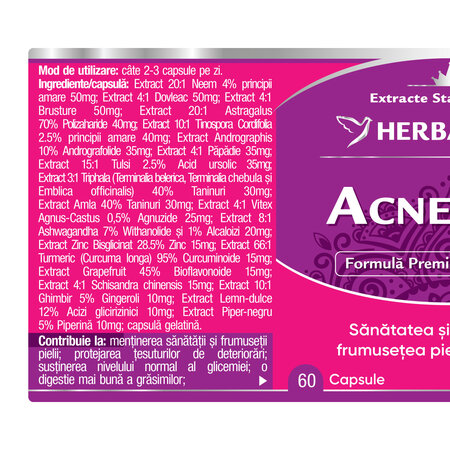 Acneprim, 60 capsule, Herbagetica 749288