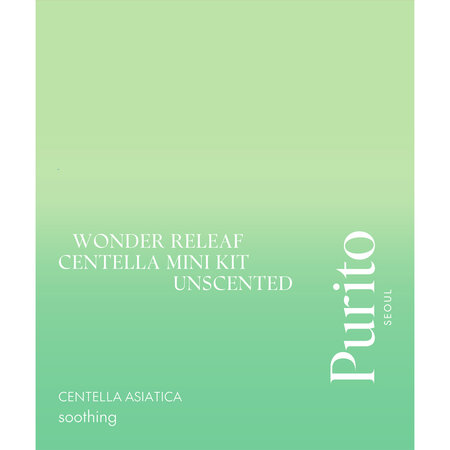 Set, toner, ser si crema pentru piele sensibila Wonder Releaf Centella Unscented, Purito 816319