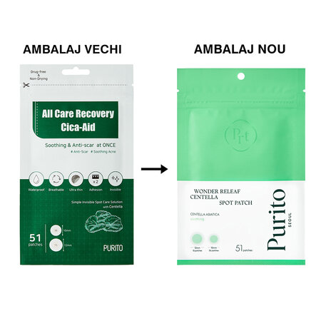 Plasturi pentru tratarea acneei All Care Recovery Cica-Aid, 51 bucati, Purito 636628