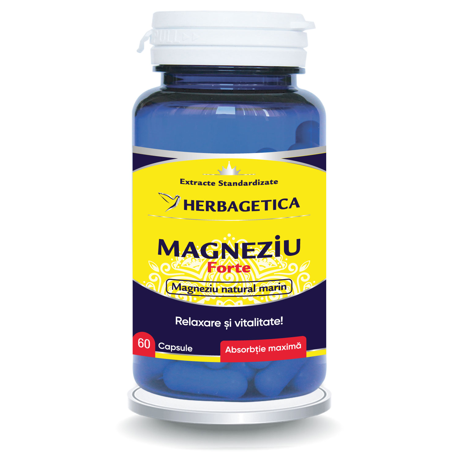 Magneziu forte, 60 capsule, Herbagetica