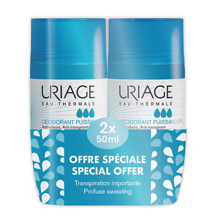Pachet Deodorant roll-on Puissance, 50+, 50 ml, Uriage