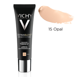 Fond de ten corector pentru ten gras cu tendinta acneica Dermablend 3D Correction, Nuanta 15 Opal, 30 ml, Vichy