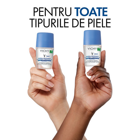 Deodorant Roll-On fara aluminiu Mineral 48H, 50 ml, Vichy 718401