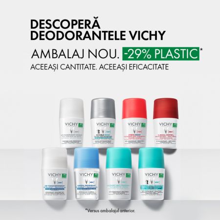 Deodorant Roll-On fara aluminiu Mineral 48H, 50 ml, Vichy 718406