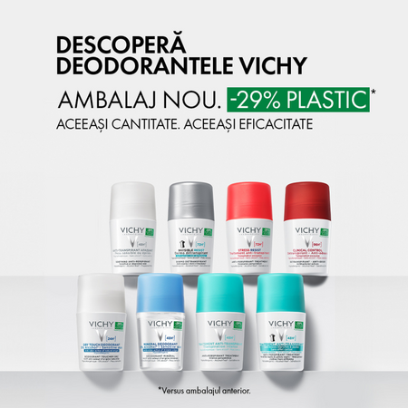 Deodorant Roll-On fara aluminiu Mineral 48H, 50 ml, Vichy 718406