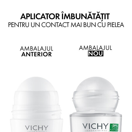 Deodorant Roll-On fara aluminiu Mineral 48H, 50 ml, Vichy 718403