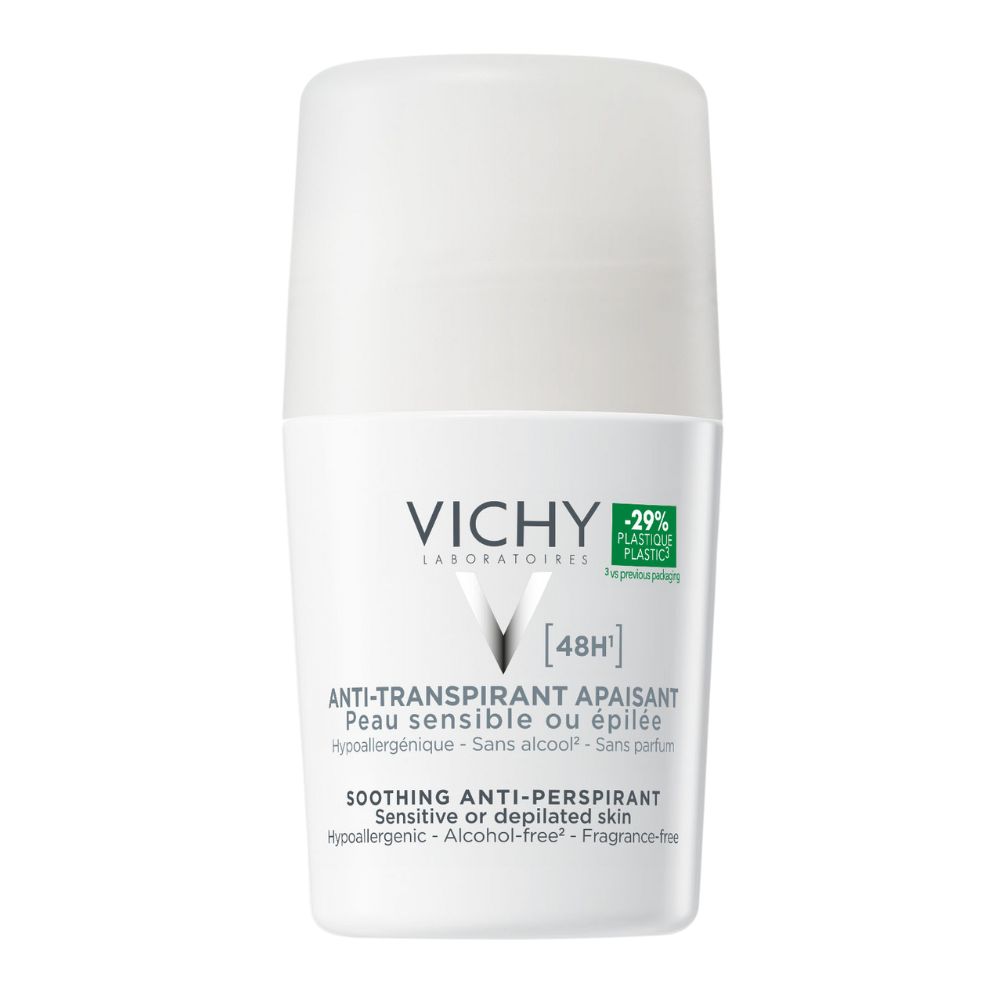 Deodorant roll-on pentru piele sensibila, fara parfum 48 H, 50 ml, Vichy