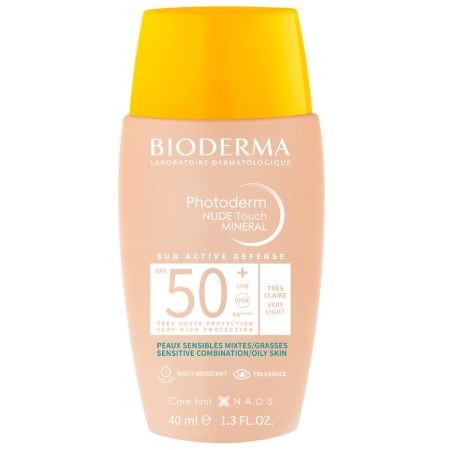 Fluid crema pentru piele mixta si grasa SPF 50+ Photoderm Nude Touch, 40 ml, Tres Claire, Bioderma