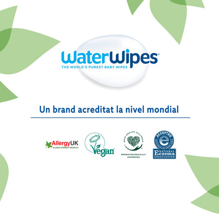 Servetele umede pentru bebelusi fara parfum, +0 luni, 60 bucati, Soapberry, WaterWipes 549289