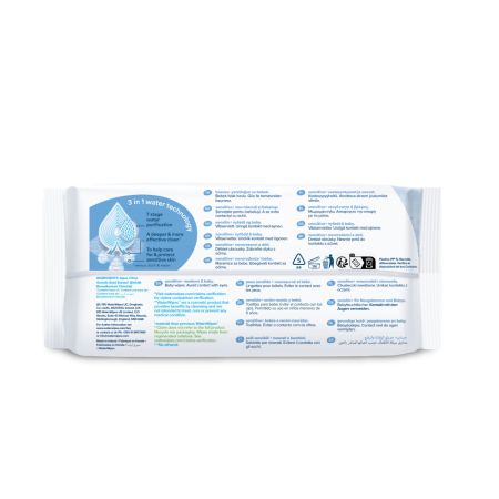 Servetele umede pentru bebelusi fara parfum, +0 luni, 60 bucati, WaterWipes 725619