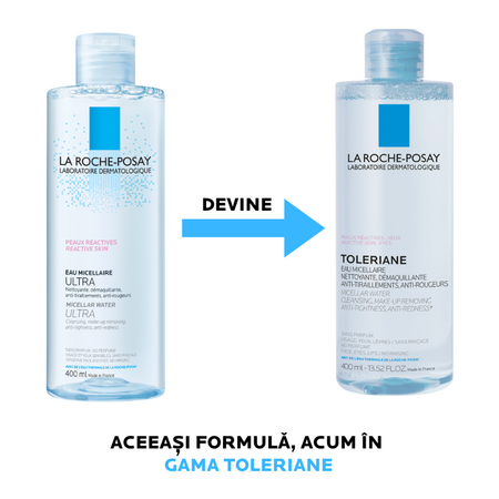 Apa micelara Ultra pentru pielea reactiva hipersensibila, 400 ml, La Roche-Posay 663216