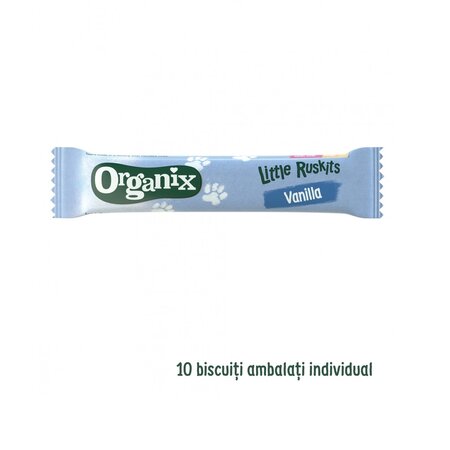 Biscuiti Bio cu vanilie pentru sugari Little Ruskits, 6 luni+, 60 g, Organix 524128