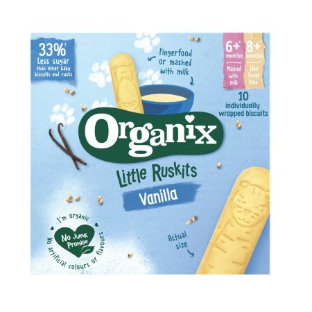 Biscuiti Bio cu vanilie pentru sugari Little Ruskits, +6 luni, 60 g