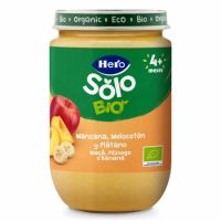 Piure Bio din mar, piersica si banana Solo, +4 luni, 190 g, Hero Baby