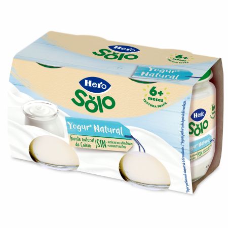 Iaurt natural, +6 luni, 2x 120 g, Hero Baby