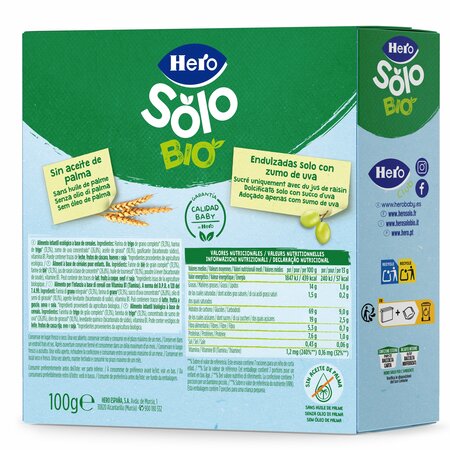 Biscuiti Bio in forma de animale Solo, +12 luni, 100 g, Hero Baby 672671