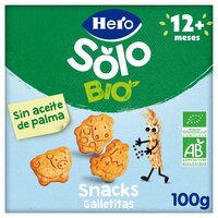 Biscuiti Bio in forma de animale Solo, +12 luni, 100 g, Hero Baby