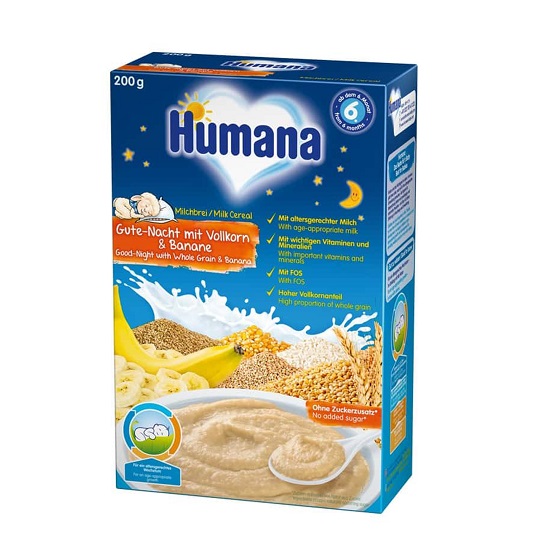 Cereale cu lapte, Noapte Buna, 200g, 6 luni+, Humana 