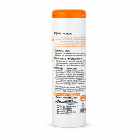 Pudra pentru copii, Portocale si Catina, 75 g, Mebra 824835