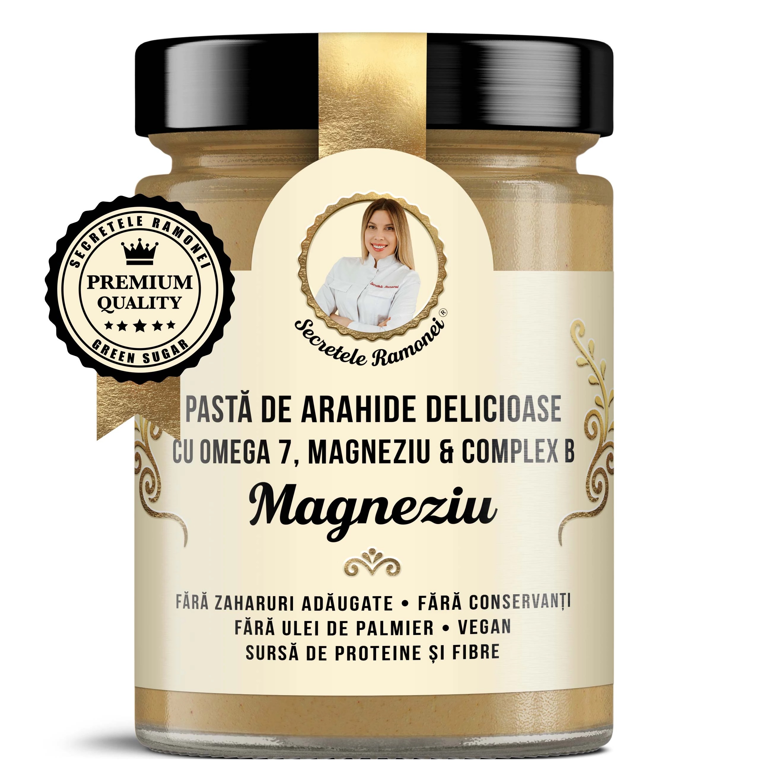 Pasta de arahide delicioase cu omega 7, magneziu si B complex, 350 gr, Secretele Ramonei