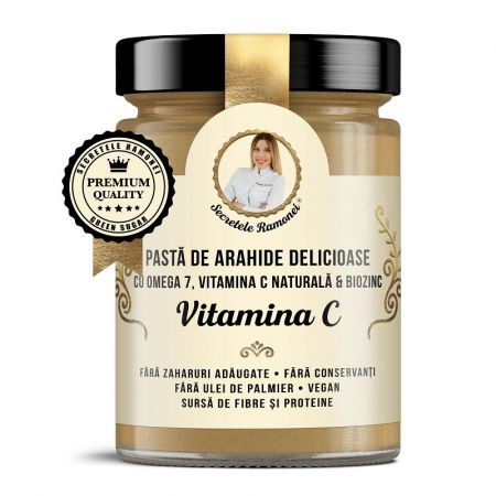 Pasta de arahide cu Omega 7, Vitamina C si Biozinc, 350 gr, Secretele Ramonei