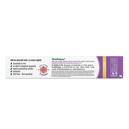 Pasta de dinti GennaDent Homeopatic, 80 ml, Vivanatura 765405