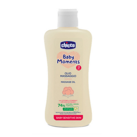  Ulei de masaj dermatologic Baby Moments Sensitive, +0 luni, 200 ml, Chicco   