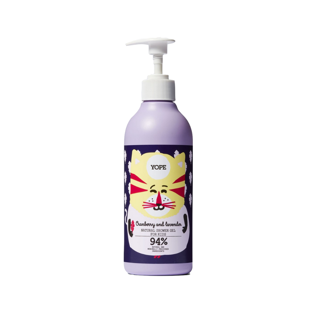 Gel natural de dus pentru copii Merisor si Lavanda, 400 ml, Yope