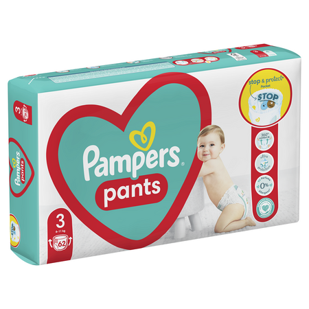 Scutece Pants Stop&Protect, Nr. 3, 6-11kg, 62 buc, Pampers 531560