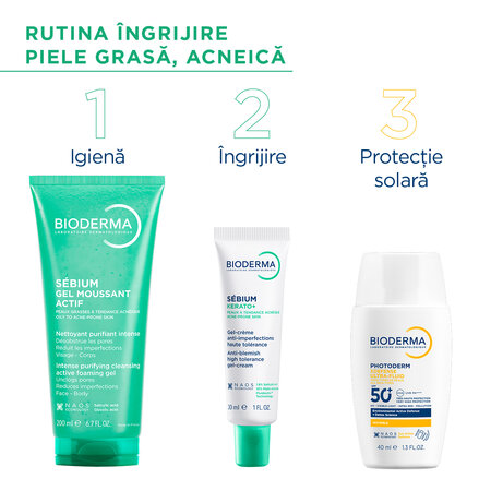 Gel spumant Sebium Activ, 200 ml, Bioderma 793990