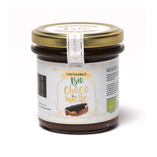 Miere poliflora BIO 95% + Cacao BIO 5%, 400 gr, Apisrom