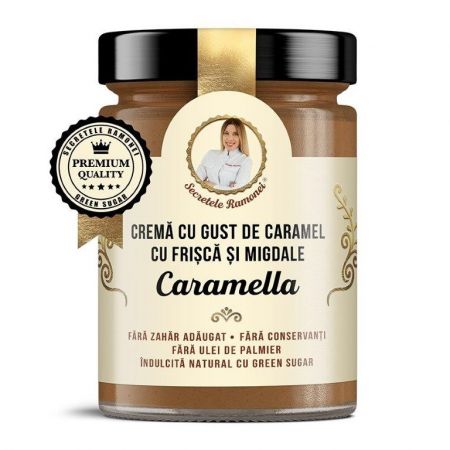 Crema cu gust de caramel cu frisca si migdale Caramella, 350 g, Secretele Ramonei