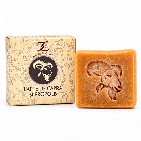 Sapun cu lapte de capra si propolis, 100 gr, Manufactura