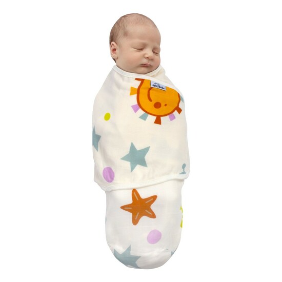 Paturica de infasat din bumbac organic, Space, + 0 luni, Sevibebe 484827